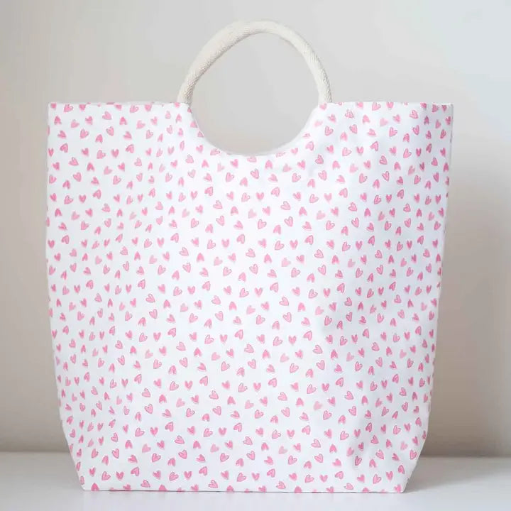 SWEETHEART SHORE TOTE WHITE/PINK