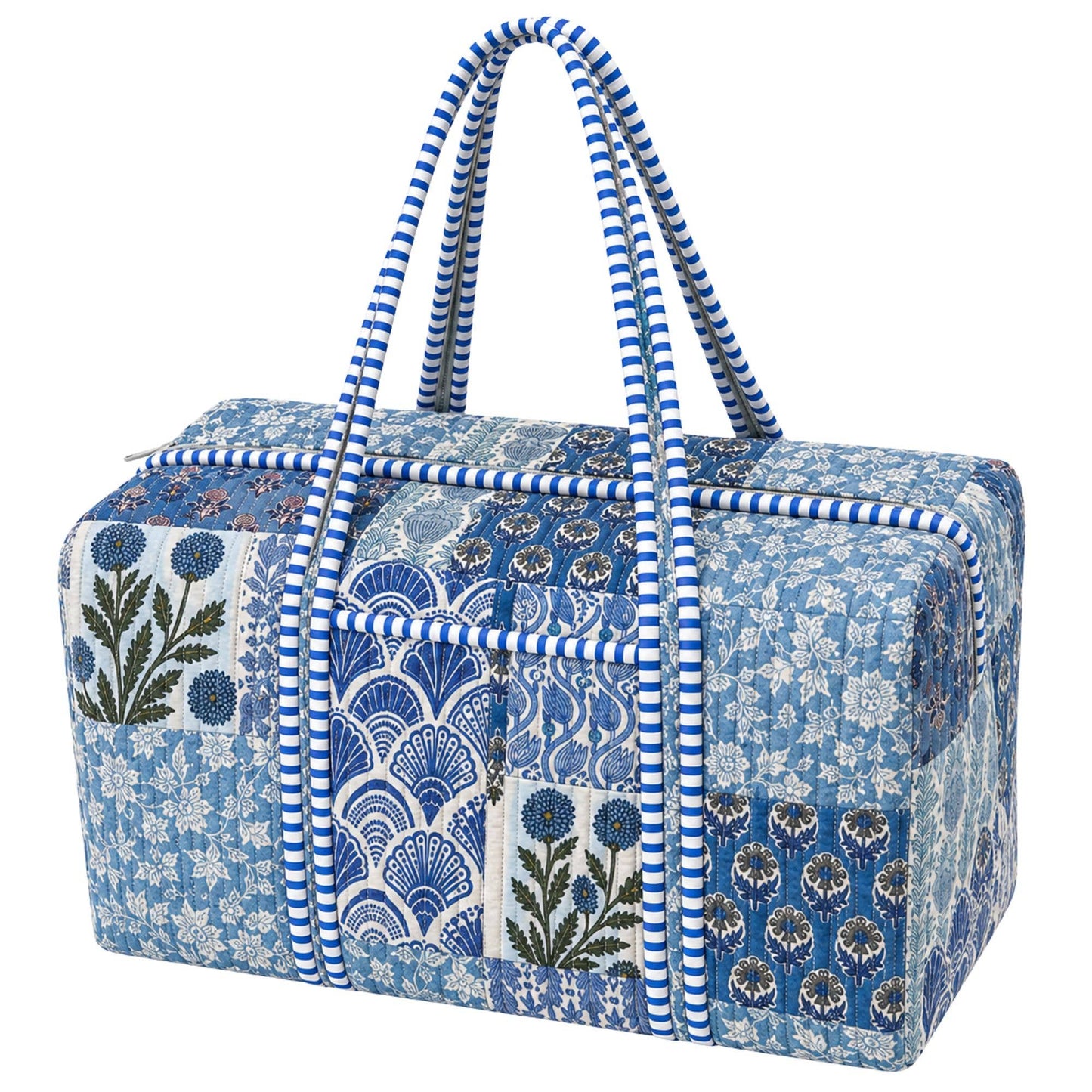 Blue Patchwork Quilted Bag Print
