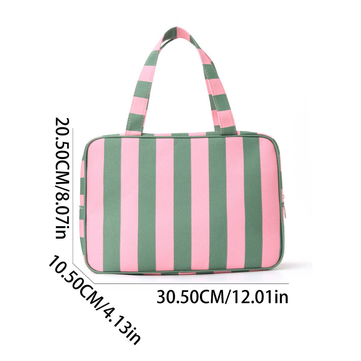 Large Storage Color‑Block Striped Makeup Bag