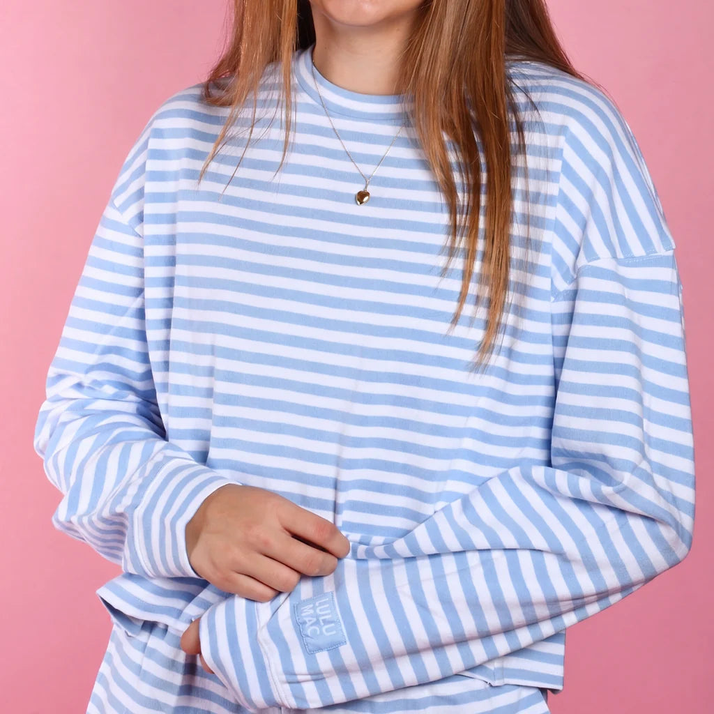 STRIPE MONOCHROME LONGSLEEVE - LIGHT BLUE