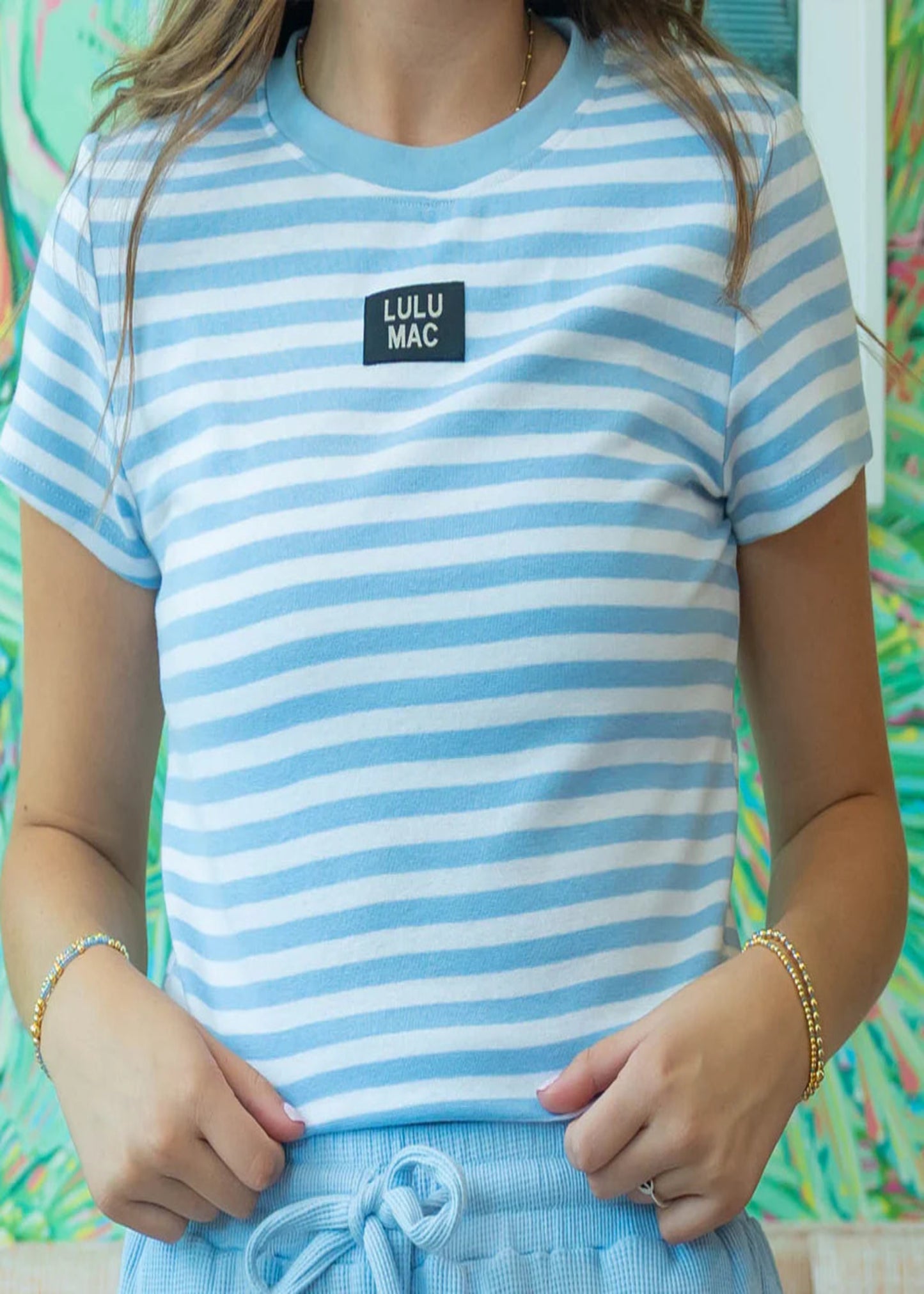 BABY DOLL TOP - STRIPE LIGHT BLUE