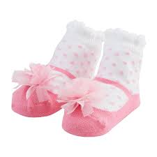 PINK PUFF MARY JANE SOCKS