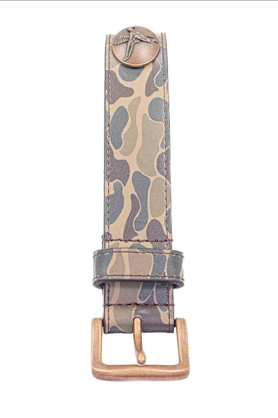 Shotshell Old School Camo Leather Belt