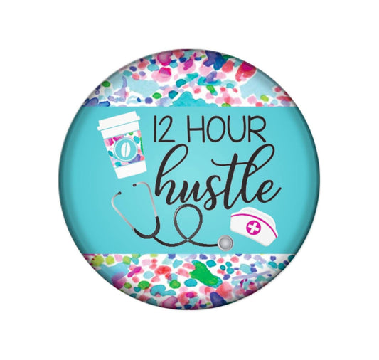 12 Hour Hustle - Badge Graphix with Rhinestones