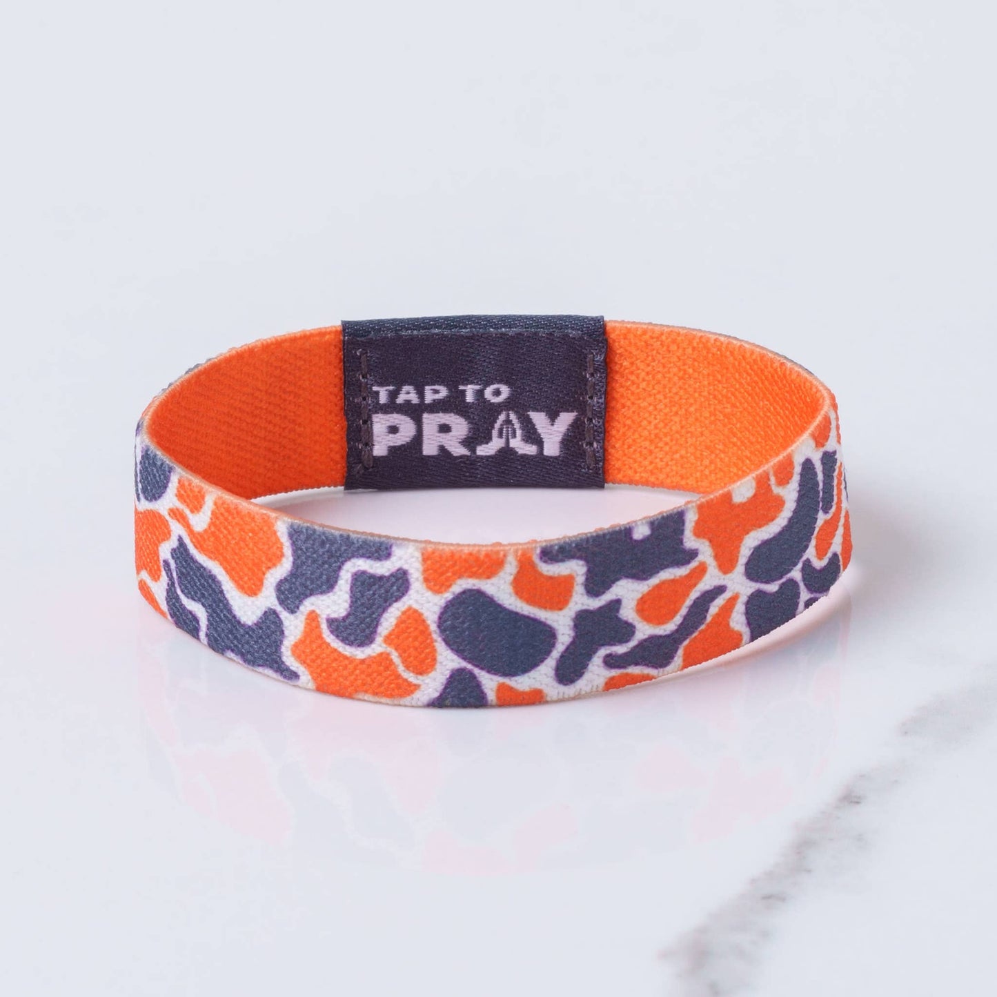 Tap To Pray™ Wristbands - Team Camo - Orange & Grey