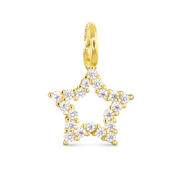 Cz Star Necklace Charm - Gold