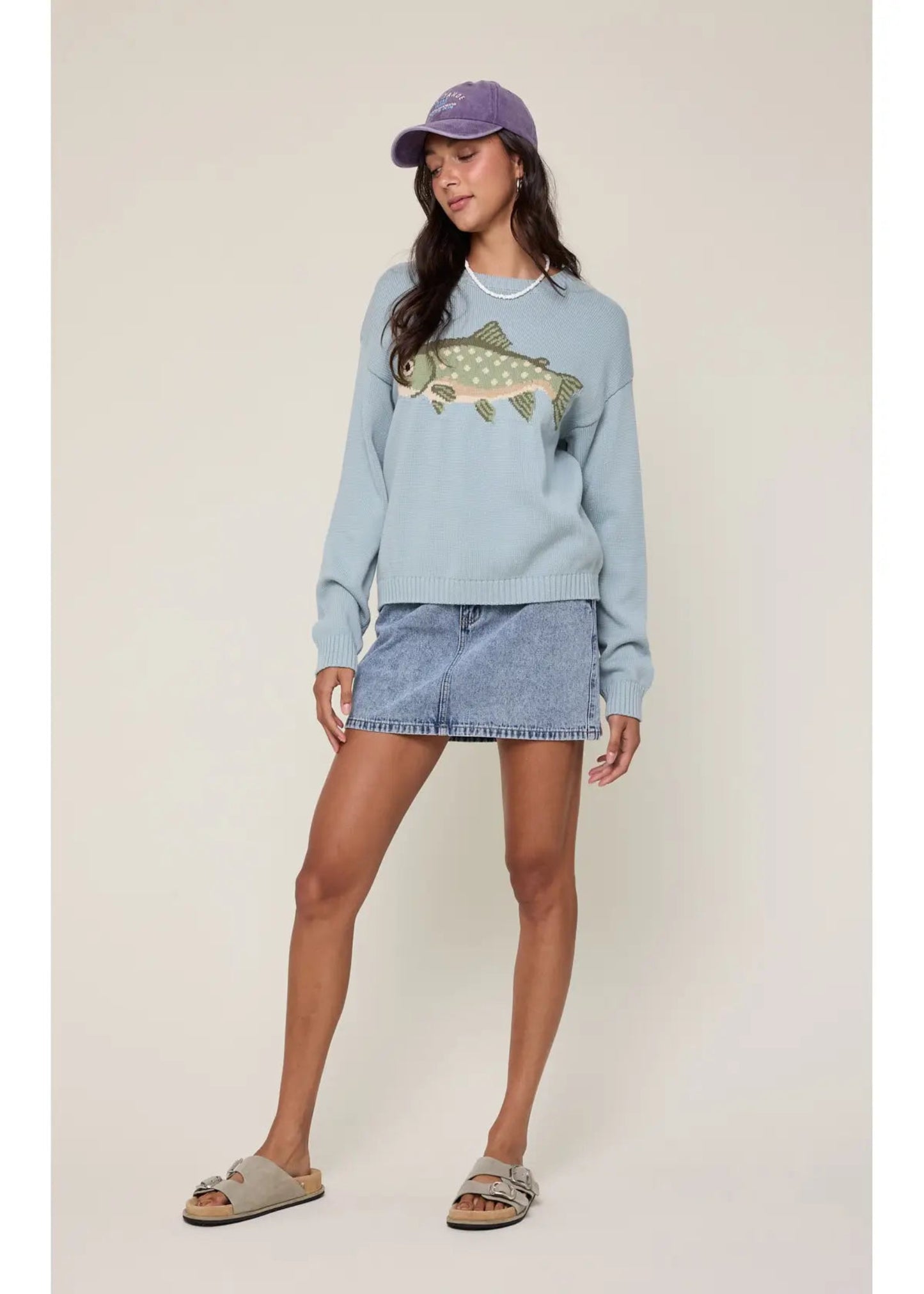 FISH SWEATER - BLUE & SAGE