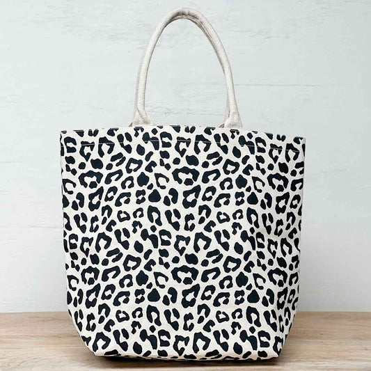 Leopard Coast Tote   Natural/Black   20x17x6.5