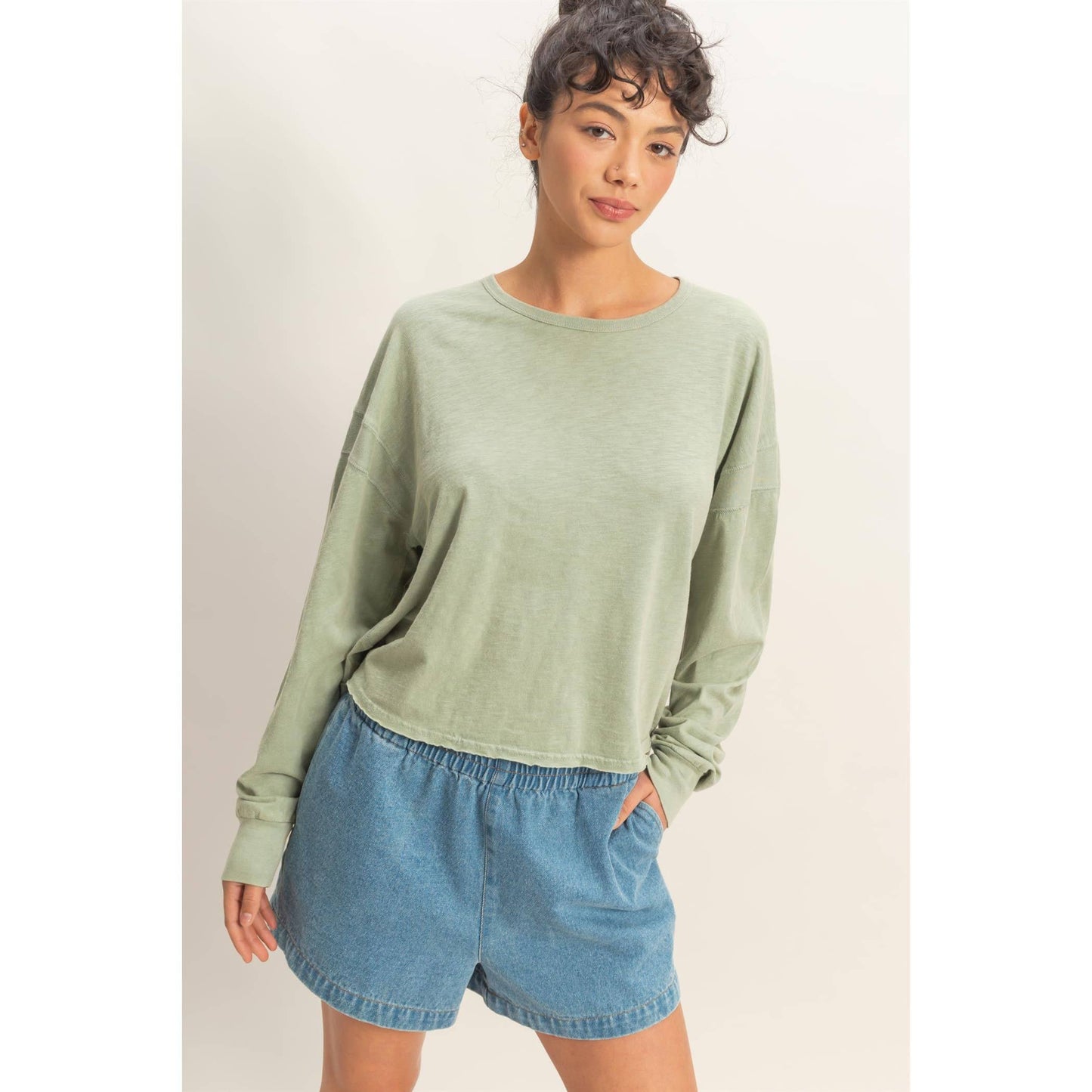 Cross Detail Open Back Long-Sleeve Top