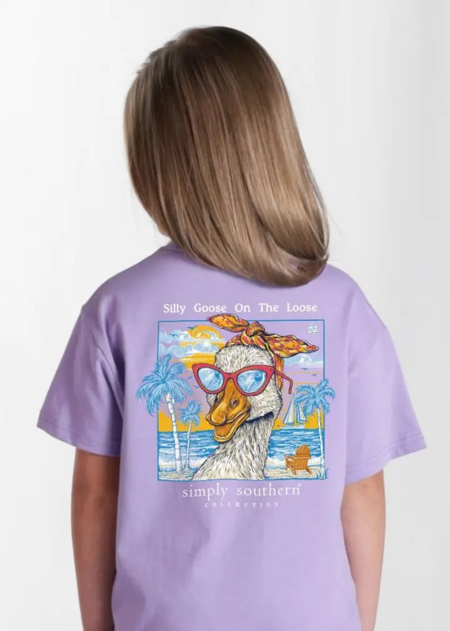 SILLY GOOSE ON THE LOOSE YOUTH TEE-GRAPE