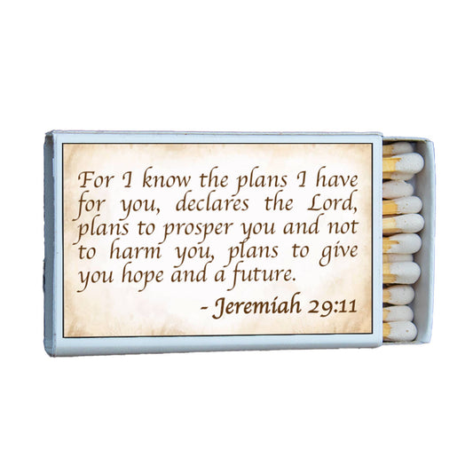 Matches • Bible Verse Jeremiah 29:11 Matchboxes