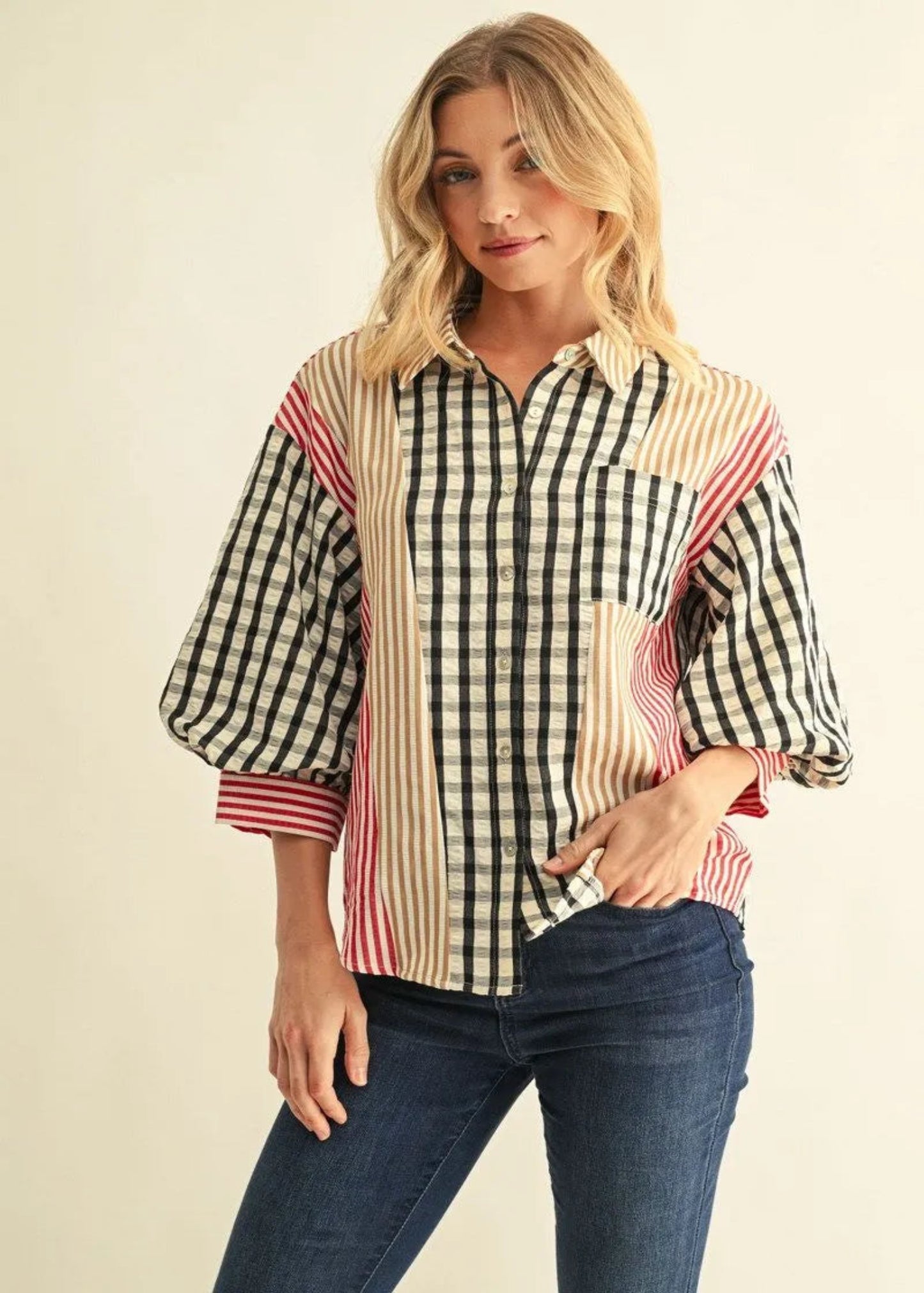 MACIE TOP - PLAID