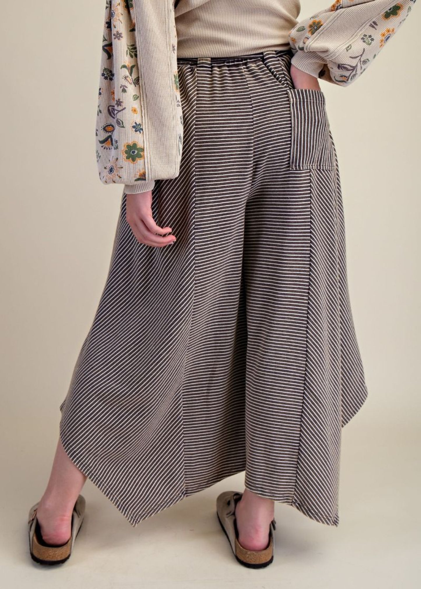 LEXI MINERAL WASHED PANTS - COFFEE