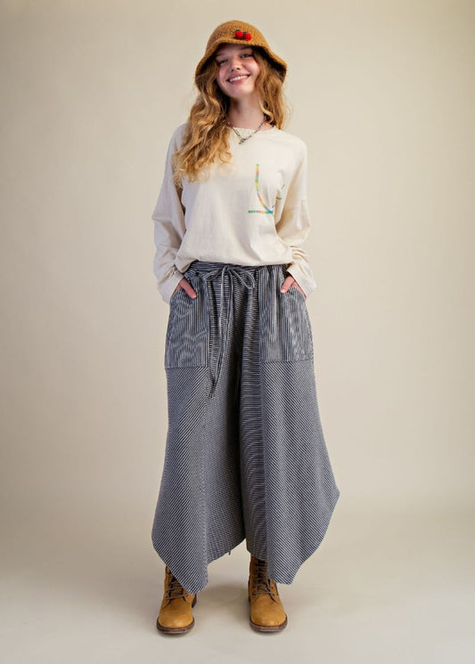 LEXI MINERAL WASHED PANTS - MID GREY