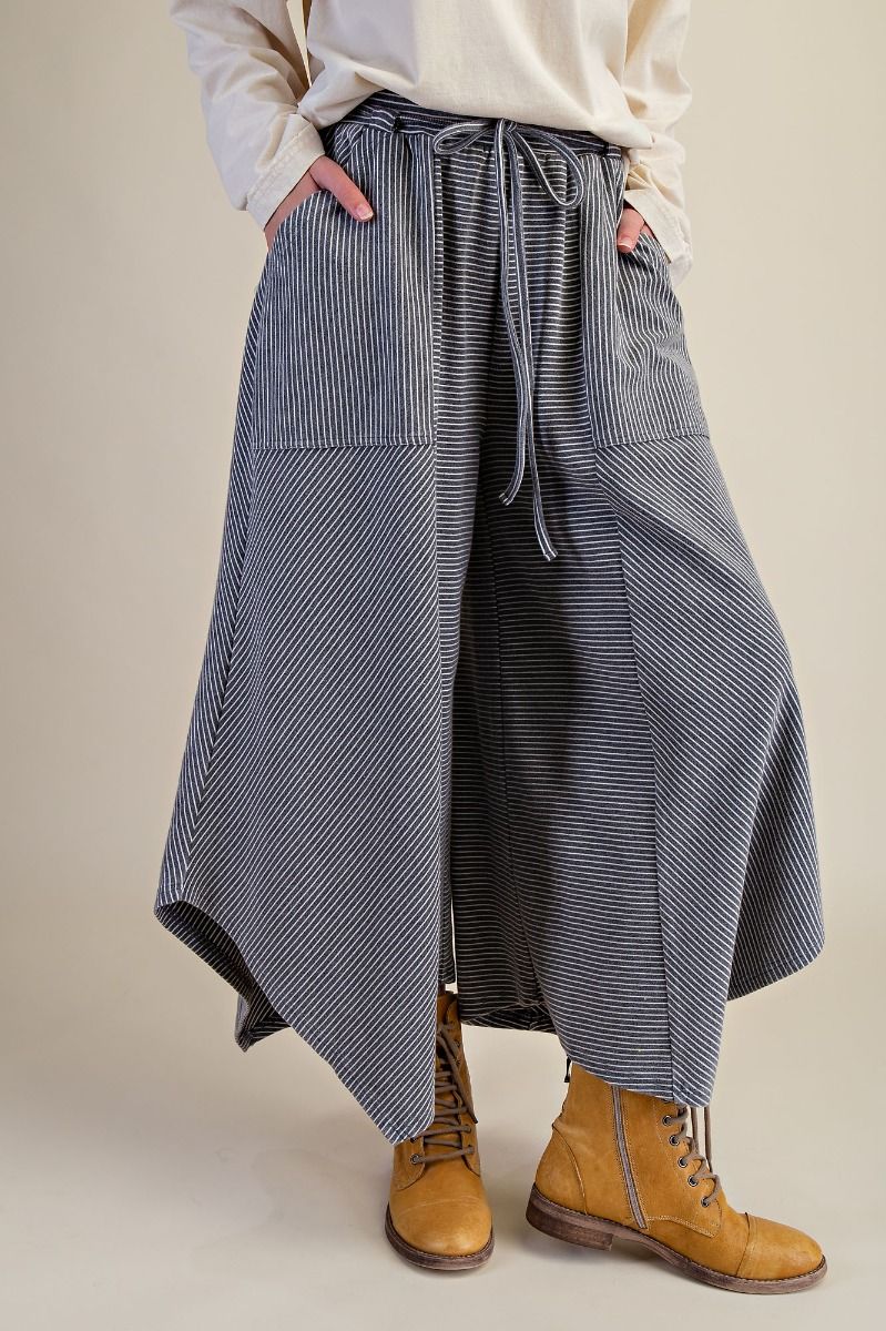 LEXI MINERAL WASHED PANTS - MID GREY