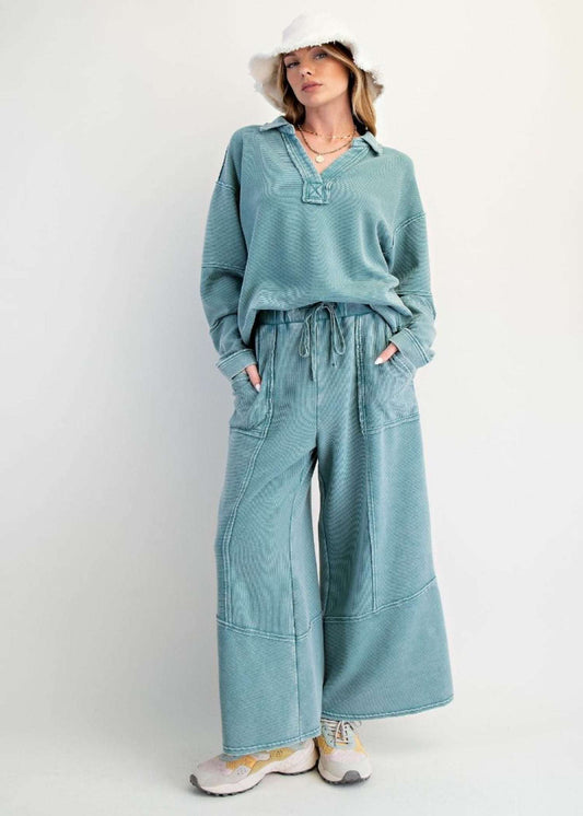 LILLY PANTS - FADED TEAL