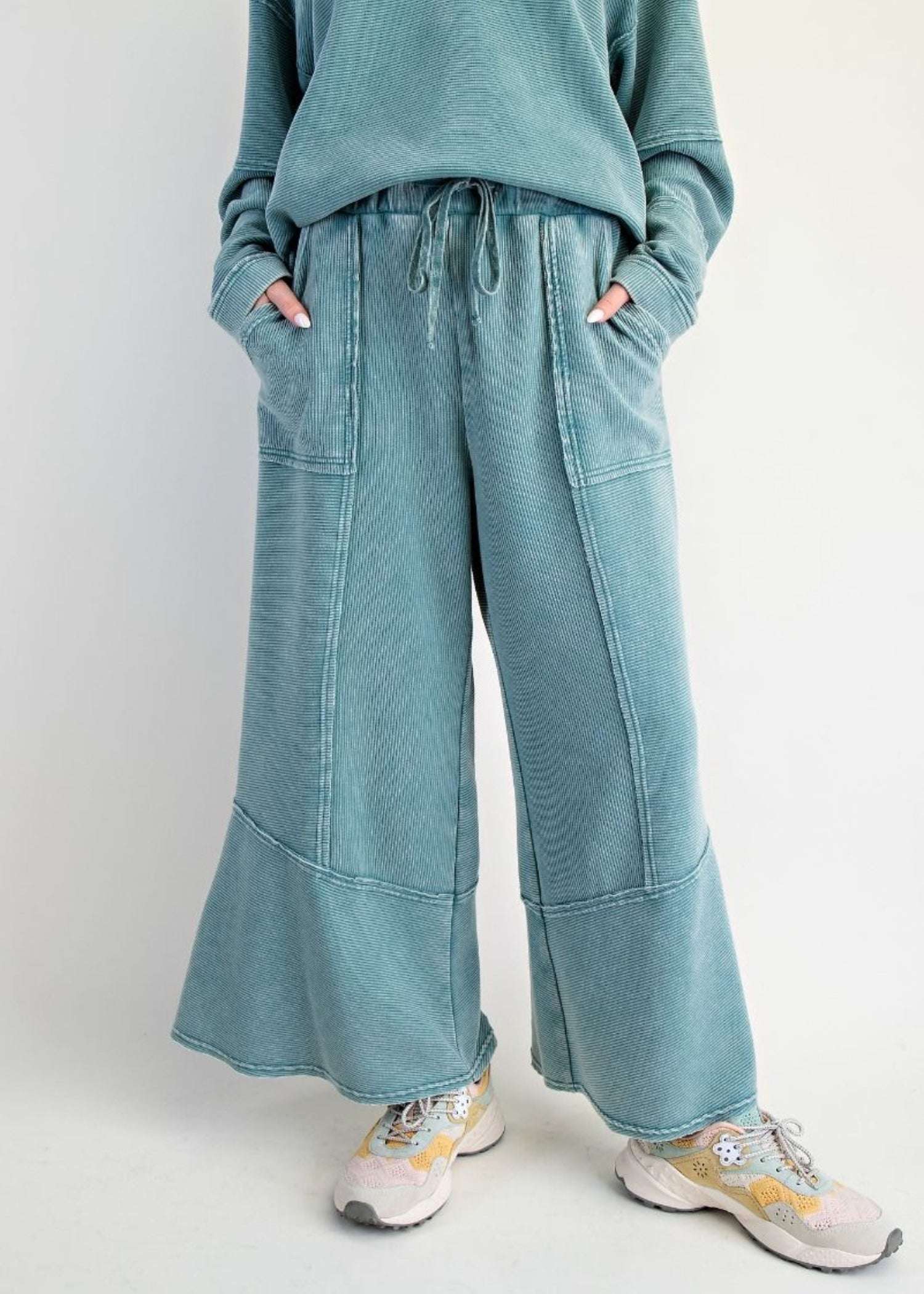 LILLY PANTS - FADED TEAL