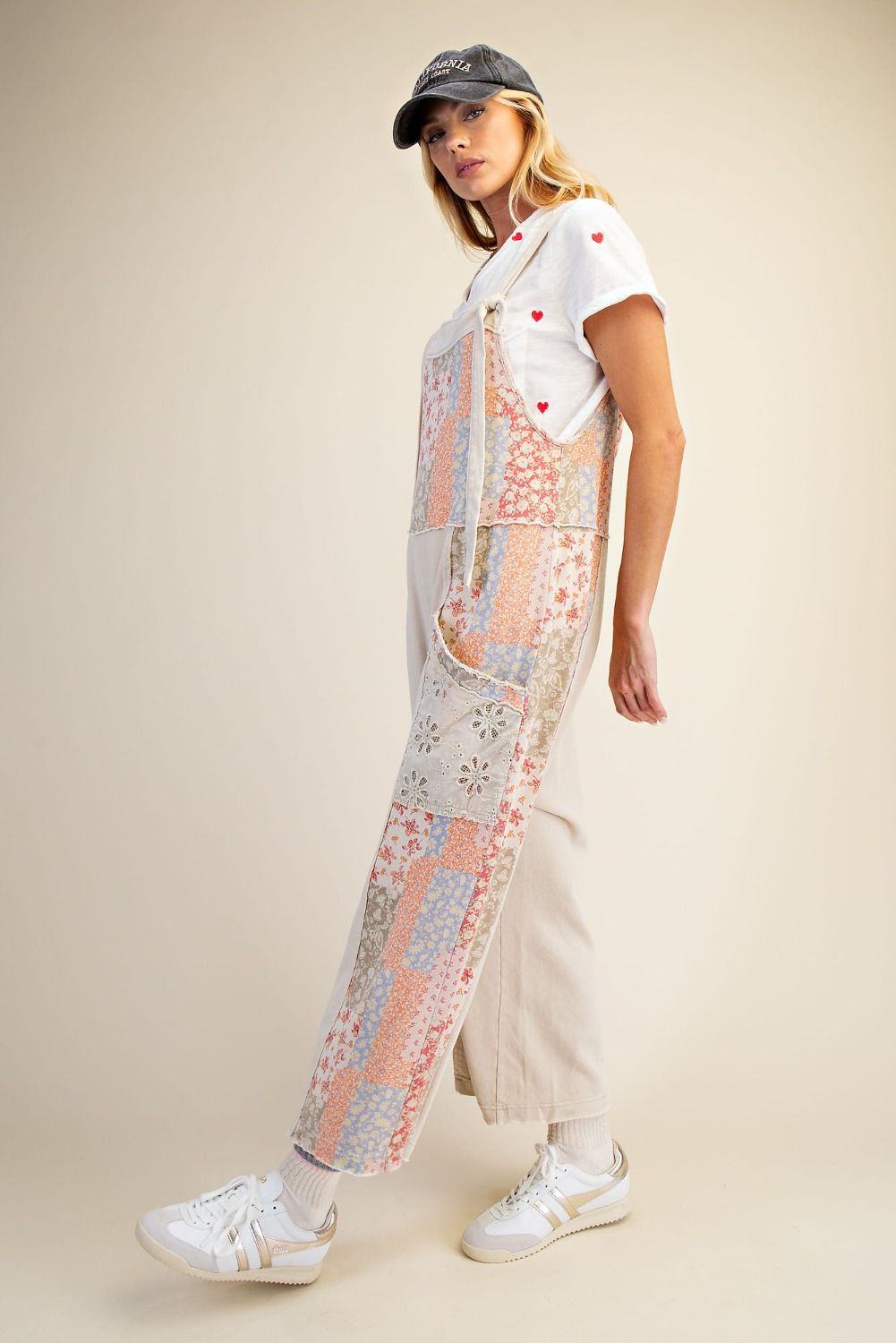 VELORA PATCHWORK JUMPSUIT - ECRU