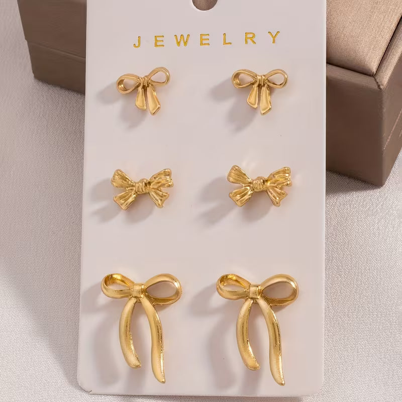 Elegant Bow Earring Set