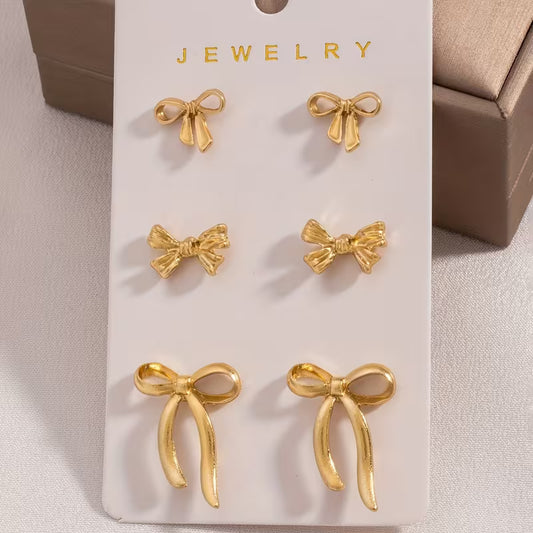 Elegant Bow Earring Set