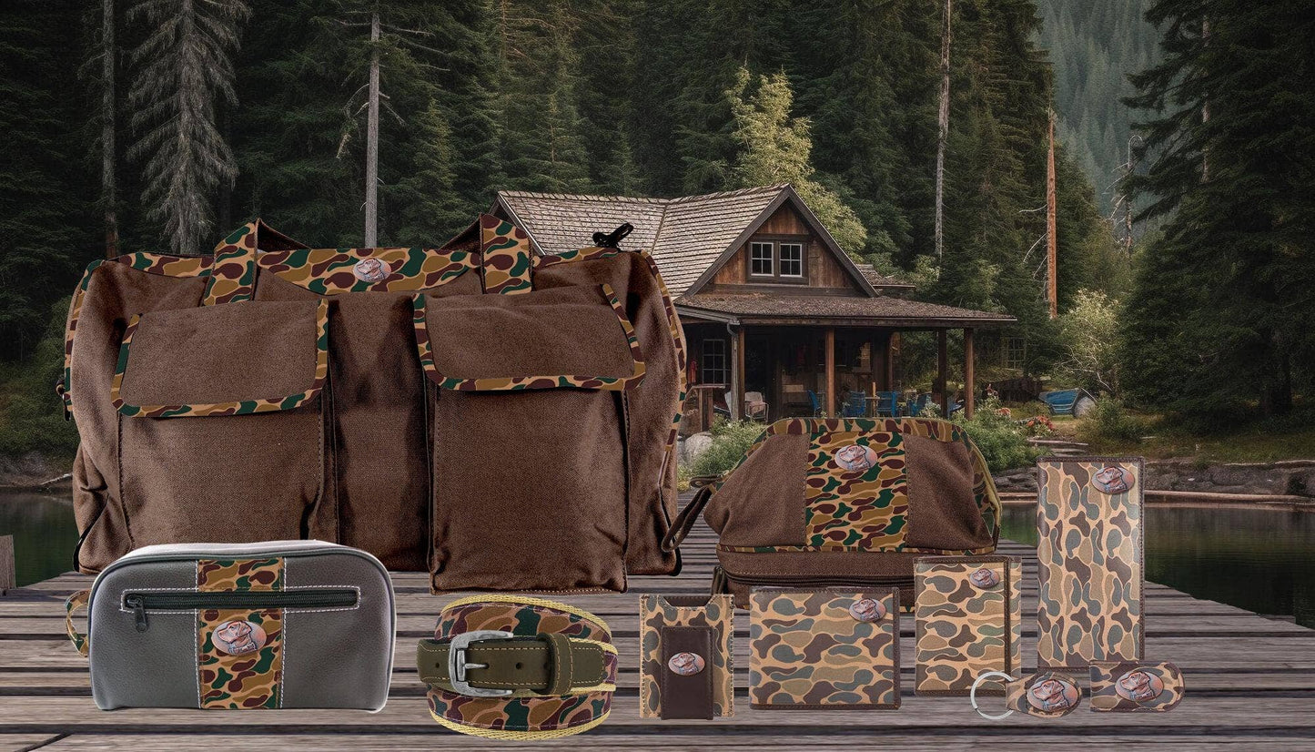 Lab Men's Secretary Old School Camo Leather Wallet.