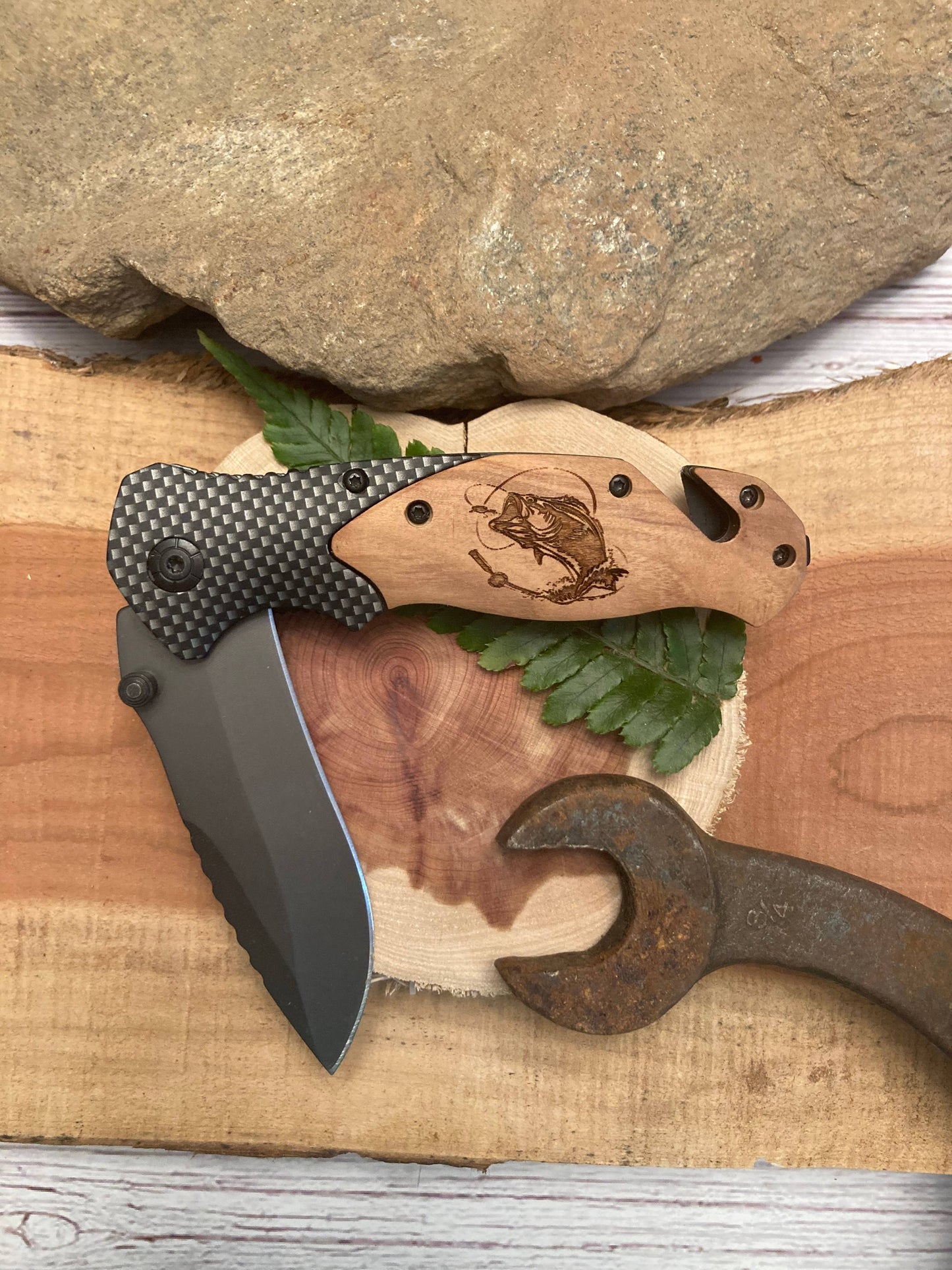 Bass on a Line Knife