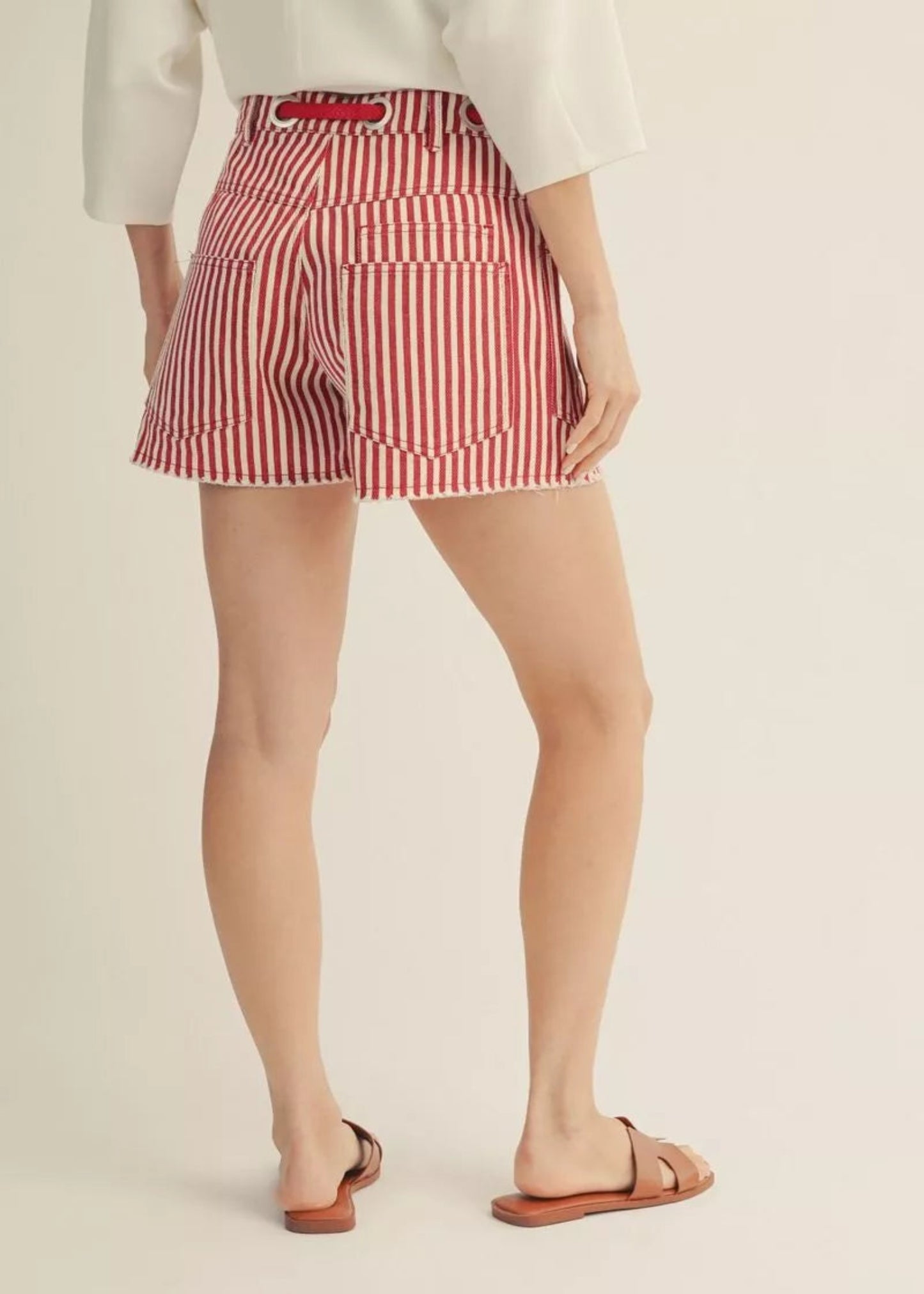 COASTAL STRIPED SHORTS - RED
