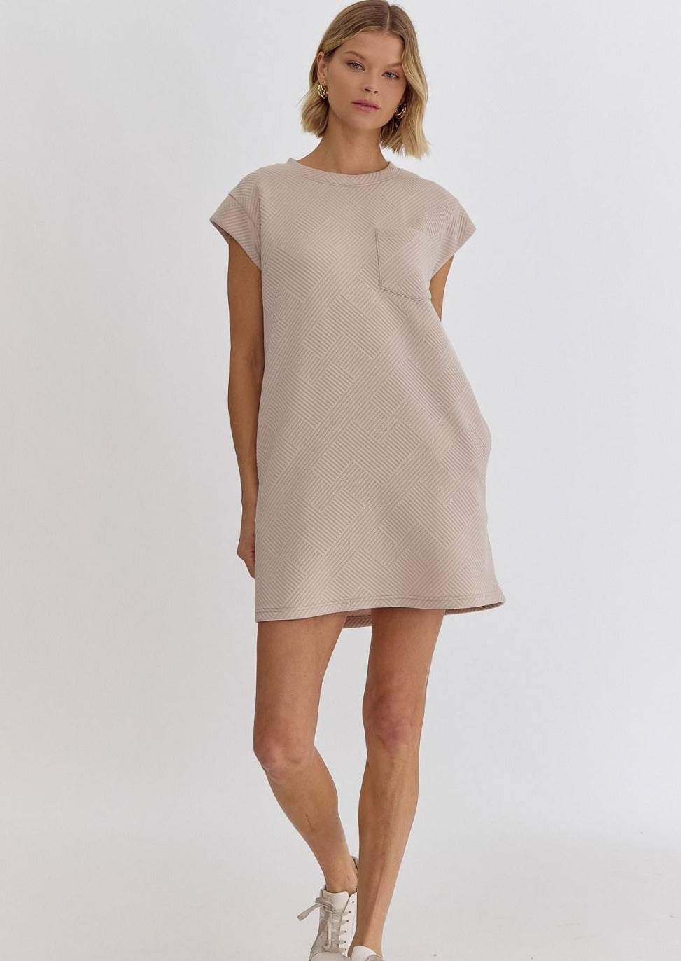 DONNA MINI DRESS-LT TAUPE