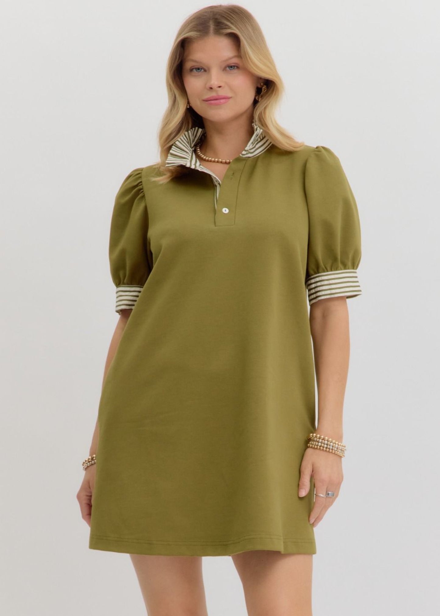 ADDISON DRESS: OLIVE
