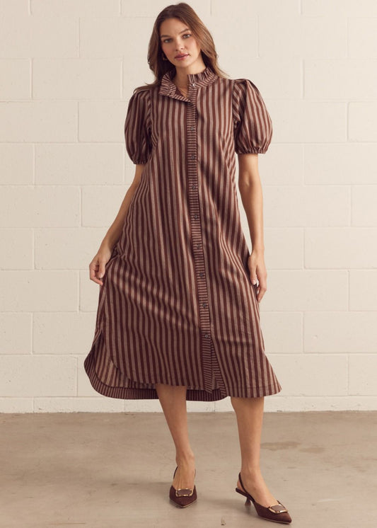 AVENLY DRESS - BROWN