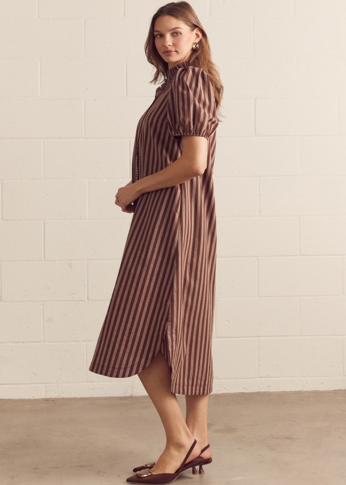 AVENLY DRESS - BROWN
