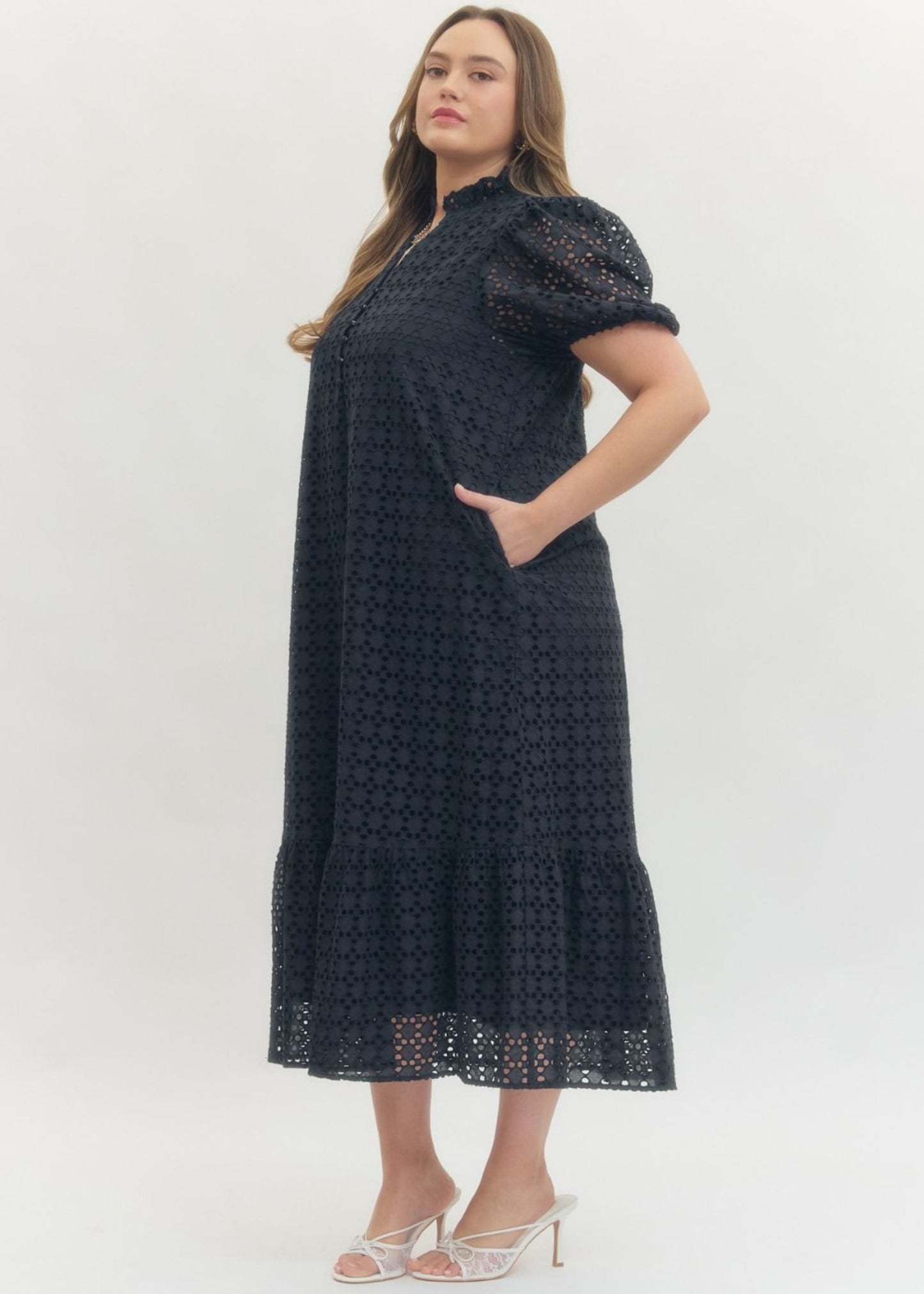 CARLY DRESS - NAVY
