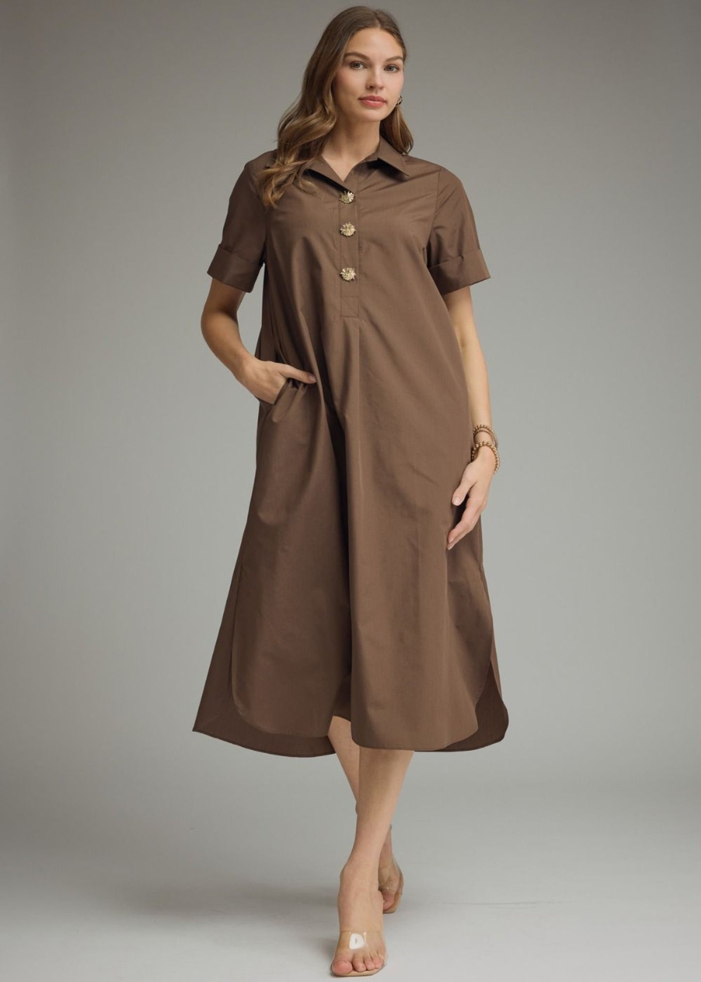 EMILY DRESS - BROWN
