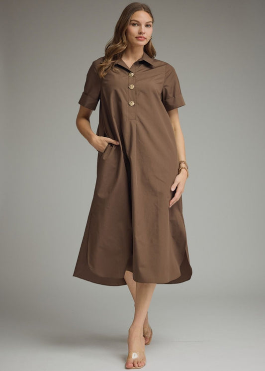 EMILY DRESS - BROWN