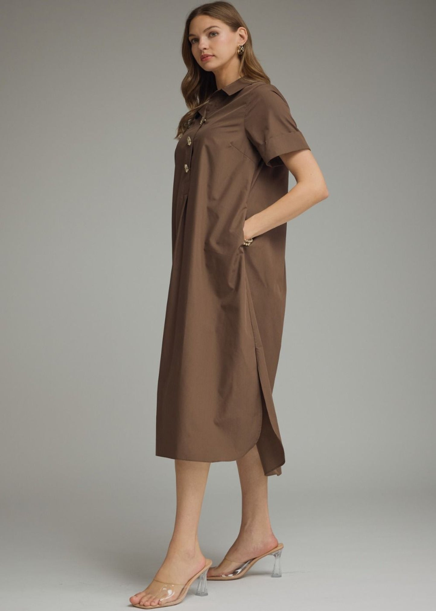 EMILY DRESS - BROWN