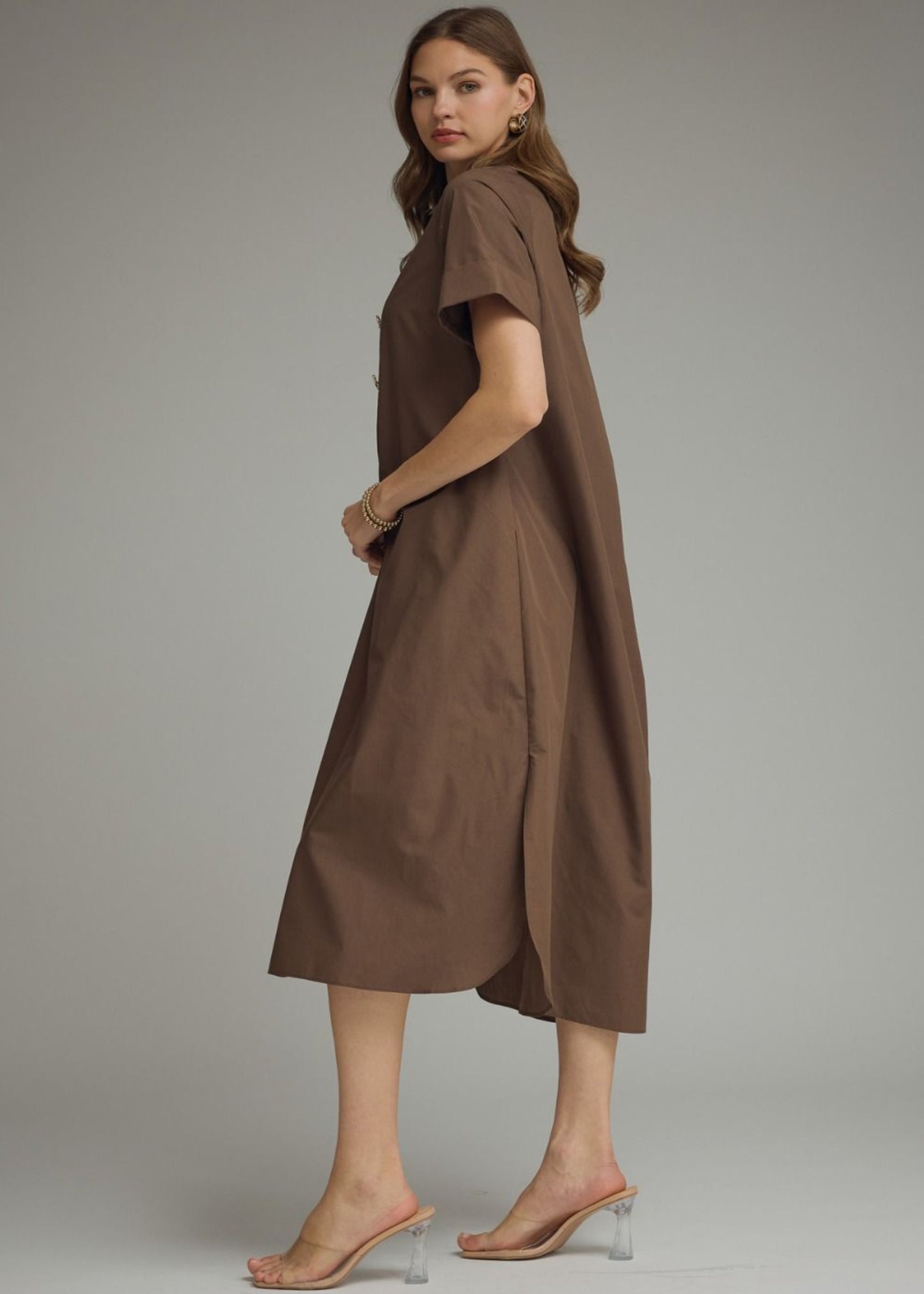 EMILY DRESS - BROWN