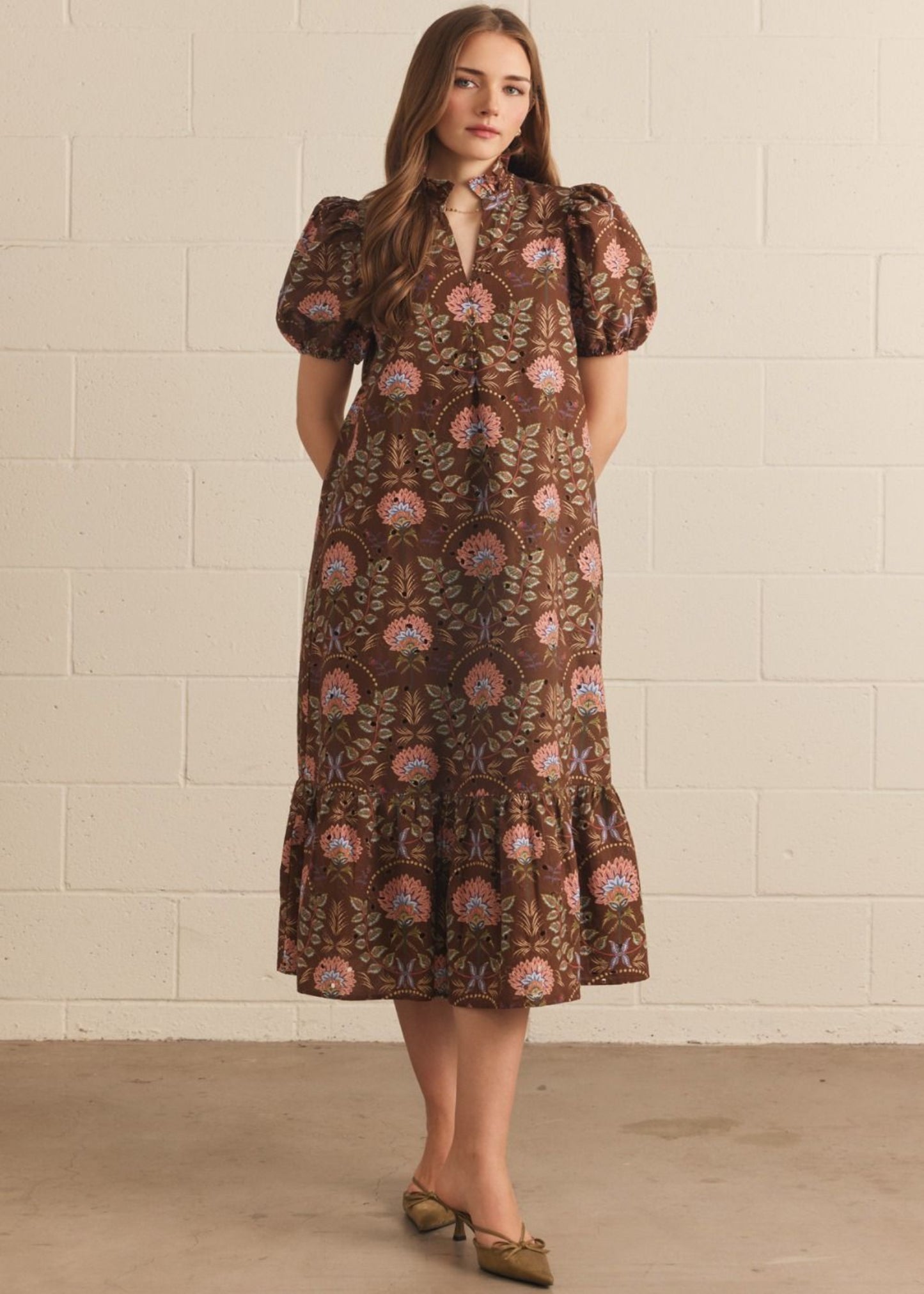 MORGAN DRESS - BROWN