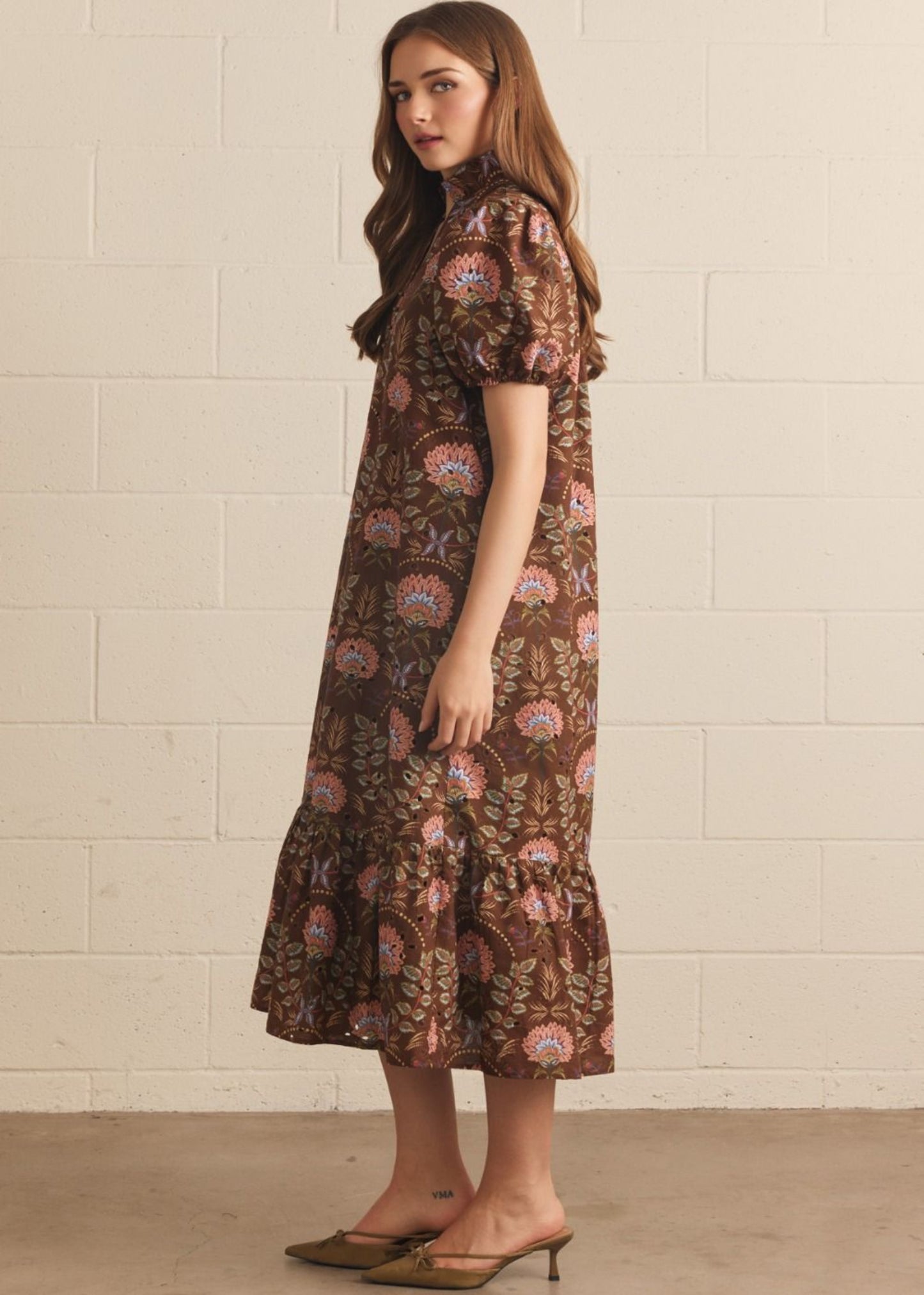 MORGAN DRESS - BROWN