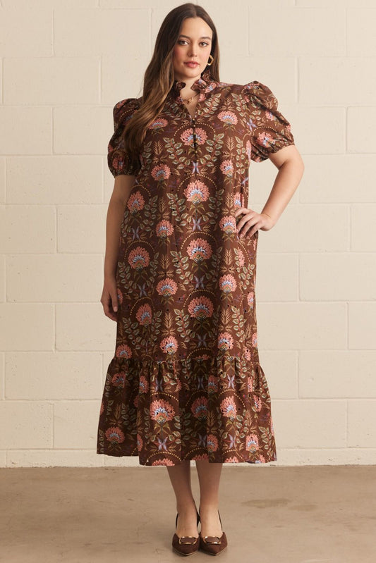 MORGAN DRESS- BROWN PLUS