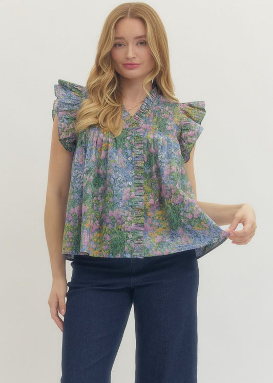 MAIZIE TOP - BLUE
