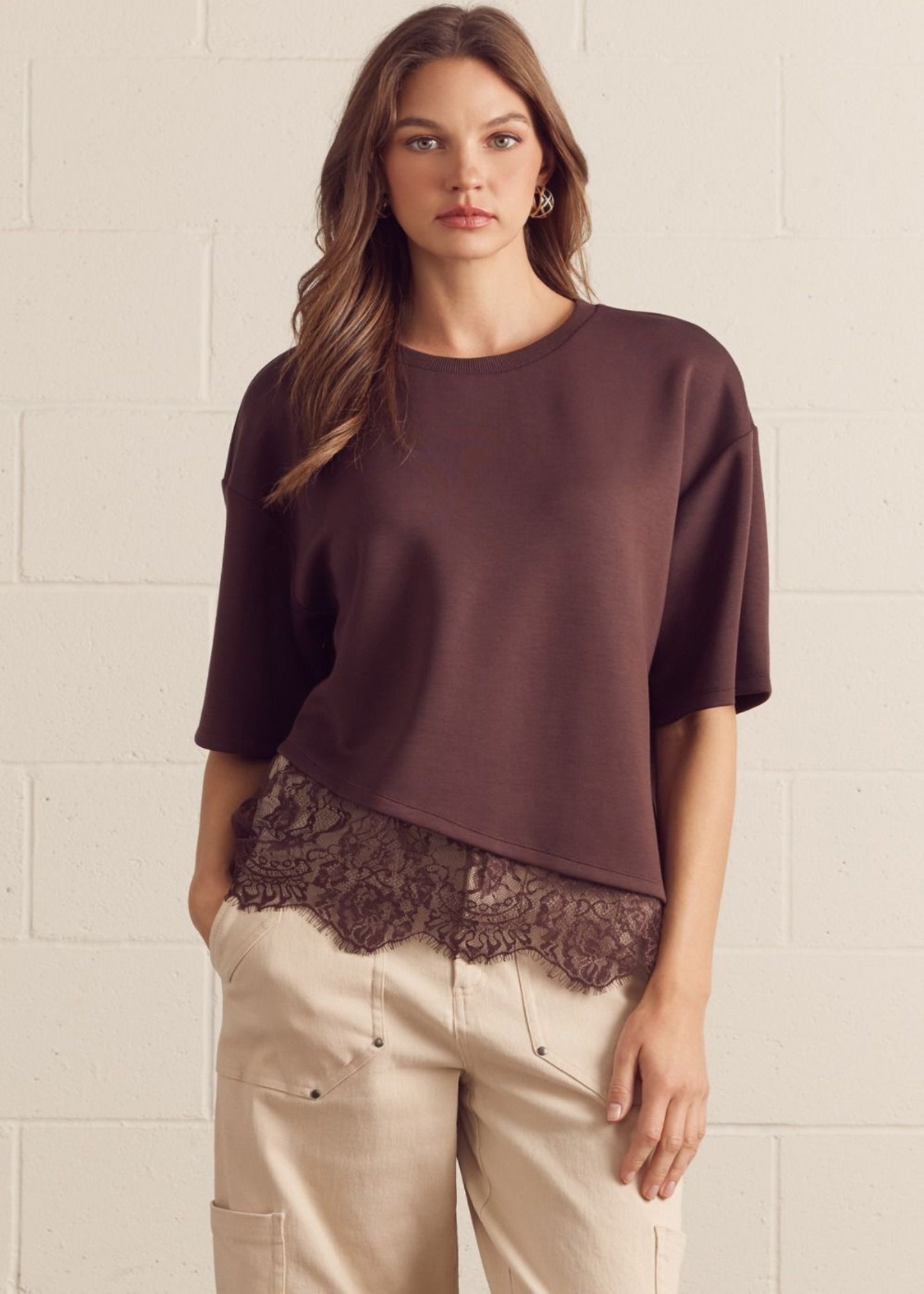 LAUREN TOP - BROWN