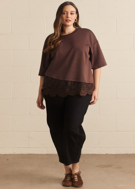 LAUREN TOP - BROWN PLUS