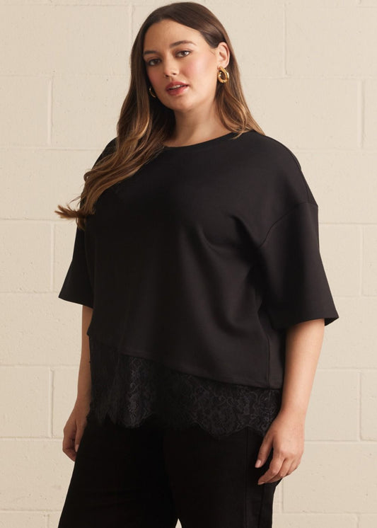 LAUREN TOP - BALCK PLUS SIZE