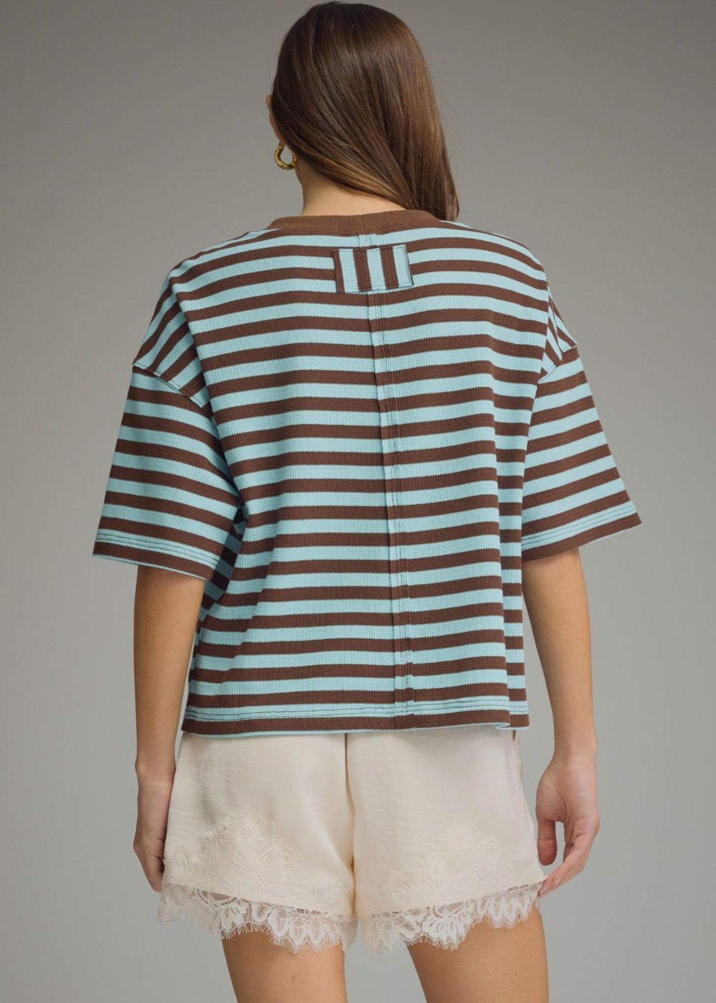 POOLE TOP- BLUE BROWN