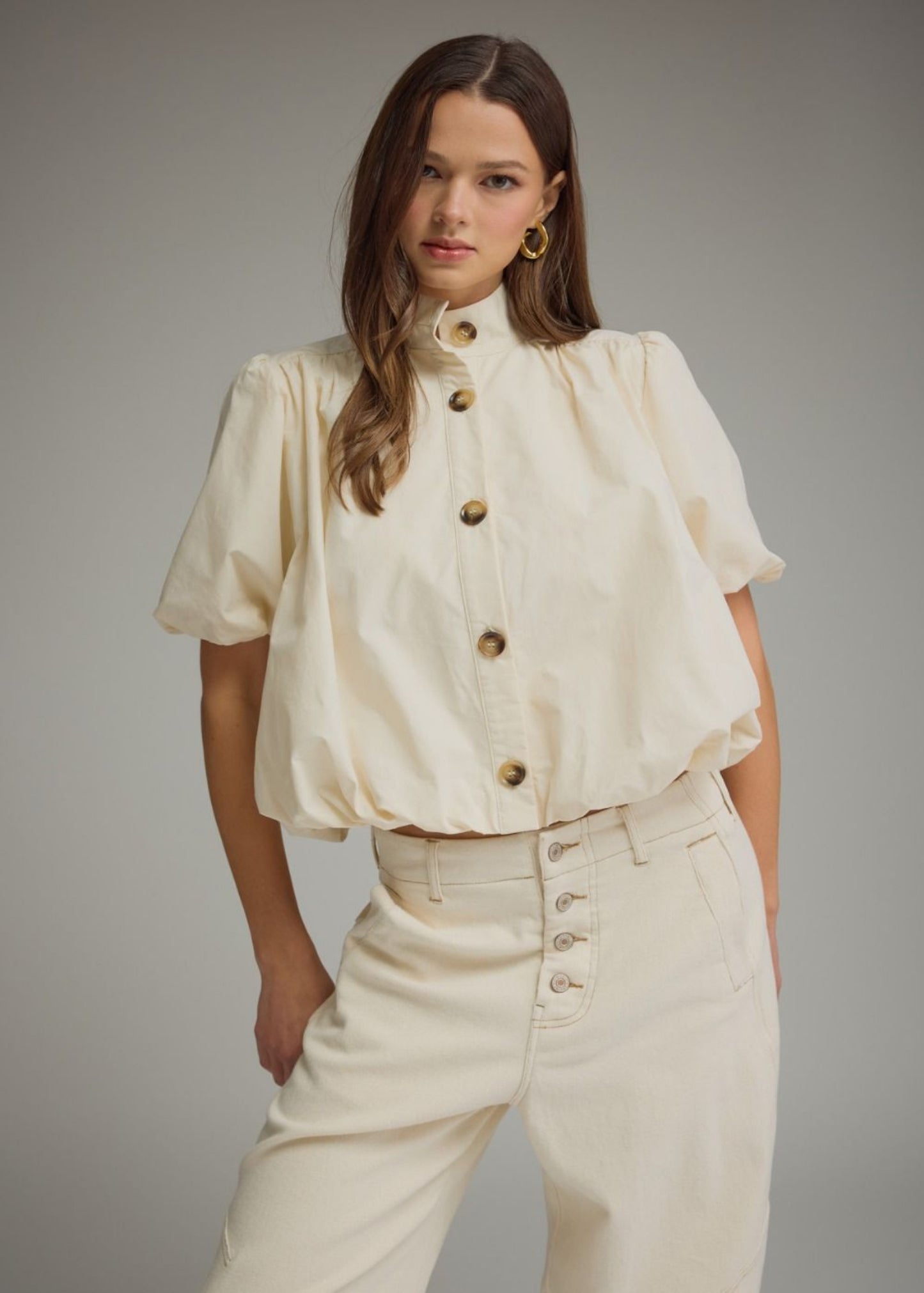 GRAYSON TOP - ECRU