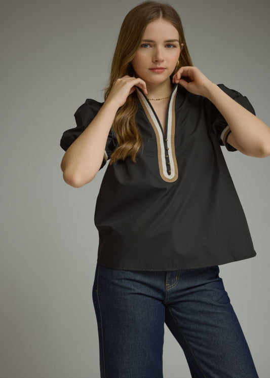 LILLIE TOP - BLACK