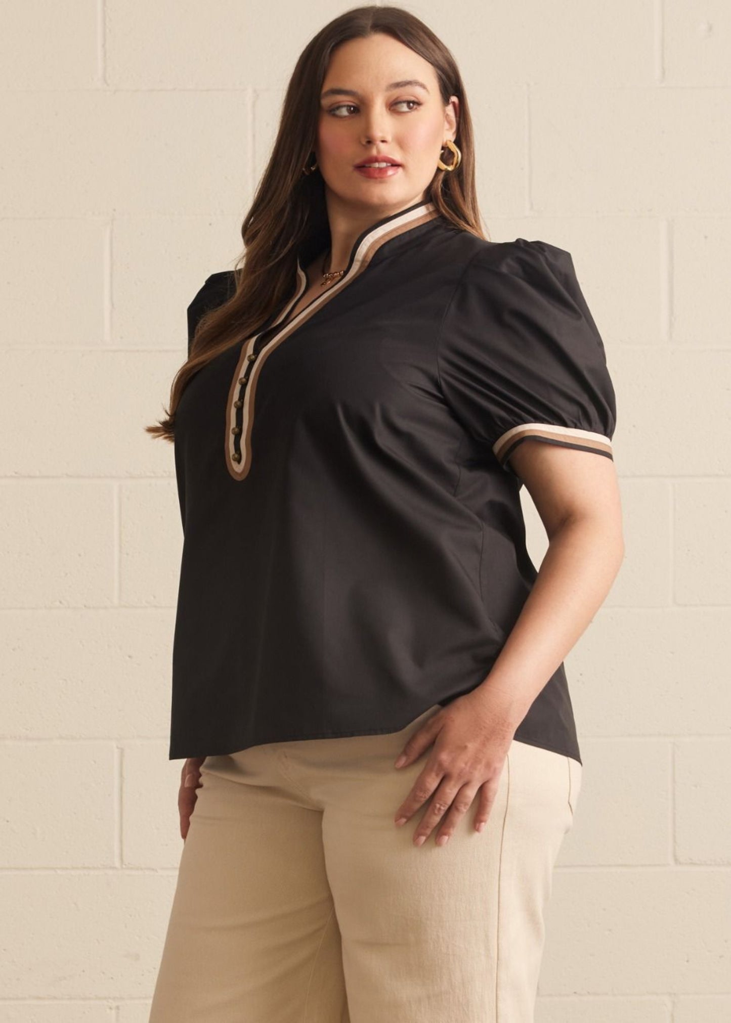 LILLIE TOP - BLACK PLUS SIZE