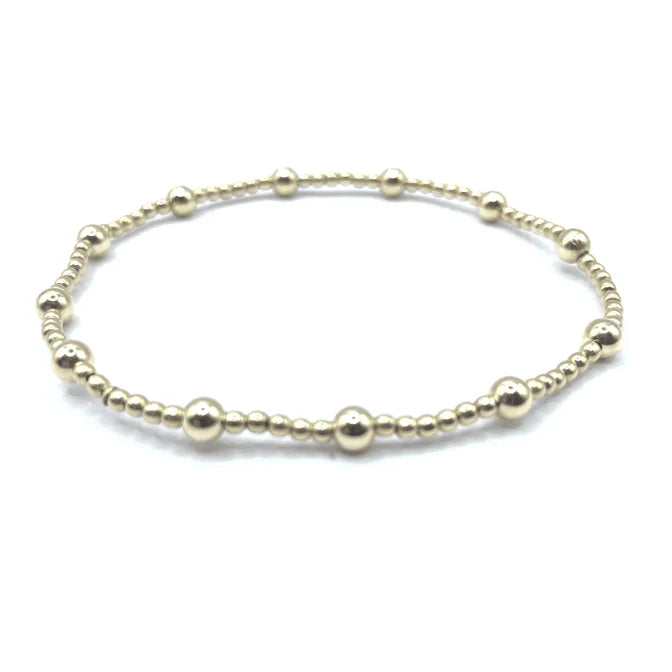 2mm Gold Filled Waterproof Karma Bracelet (with twelve 4mm)