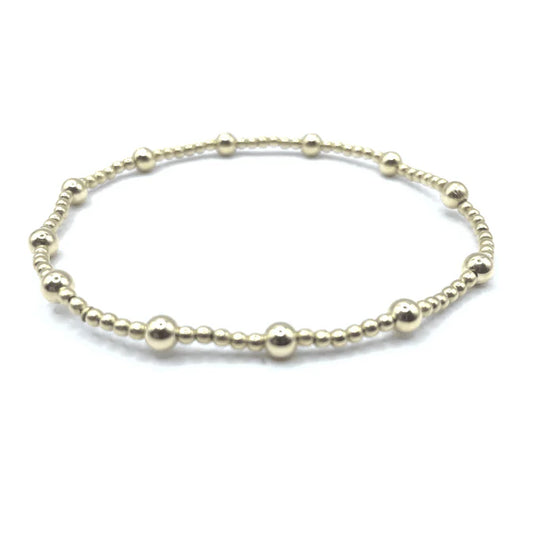 2mm Gold Filled Waterproof Karma Bracelet (with twelve 4mm)