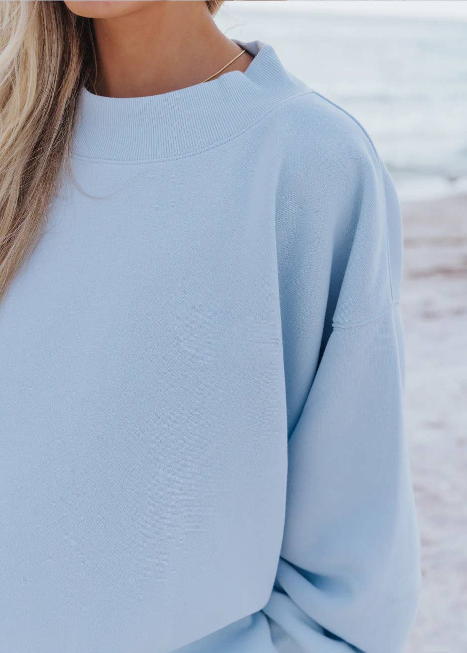Versatile old school oversized Mockneck Sweatshirt in plain